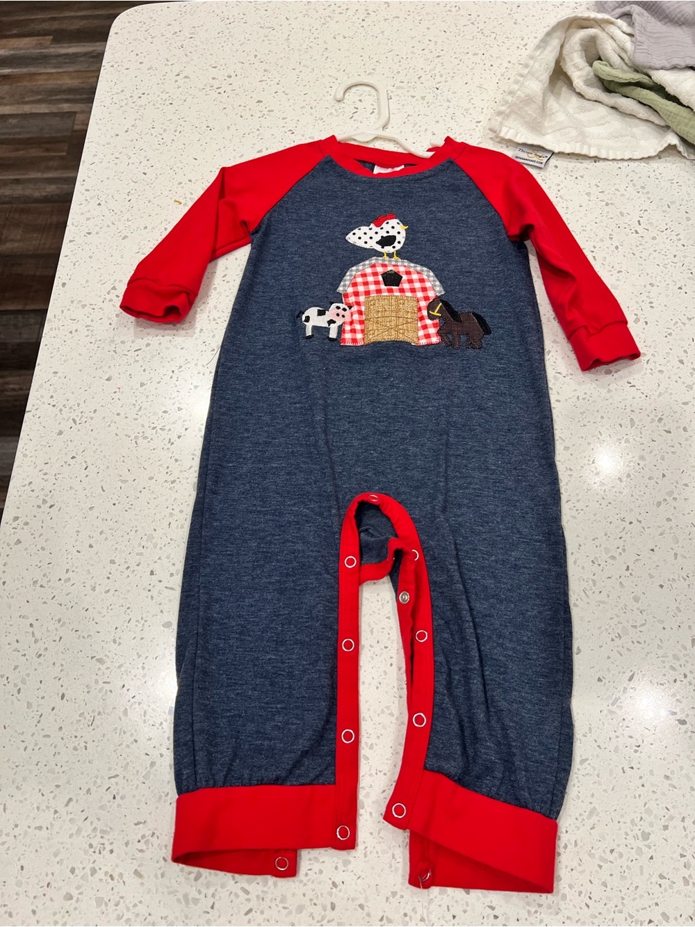 Infant Barnyard Appliqué Romper